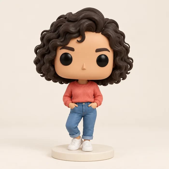Exemple de figurine de style Classic avec grande tête et petits yeux noirs
